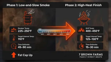 Two-phase reverse sear coulotte smoking process temperature and timing guide