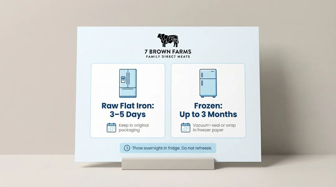 Flat iron steak refrigerator and freezer storage duration quick reference guide