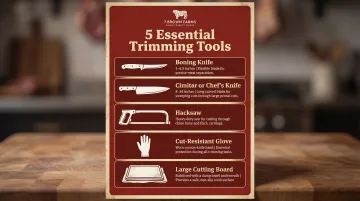 5 essential dry-aged ribeye trimming tools reference guide infographic