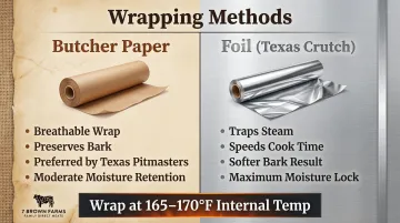 Butcher paper versus foil brisket wrapping methods comparison and results