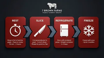 Brisket resting slicing and meal prep storage steps carnivore diet guide