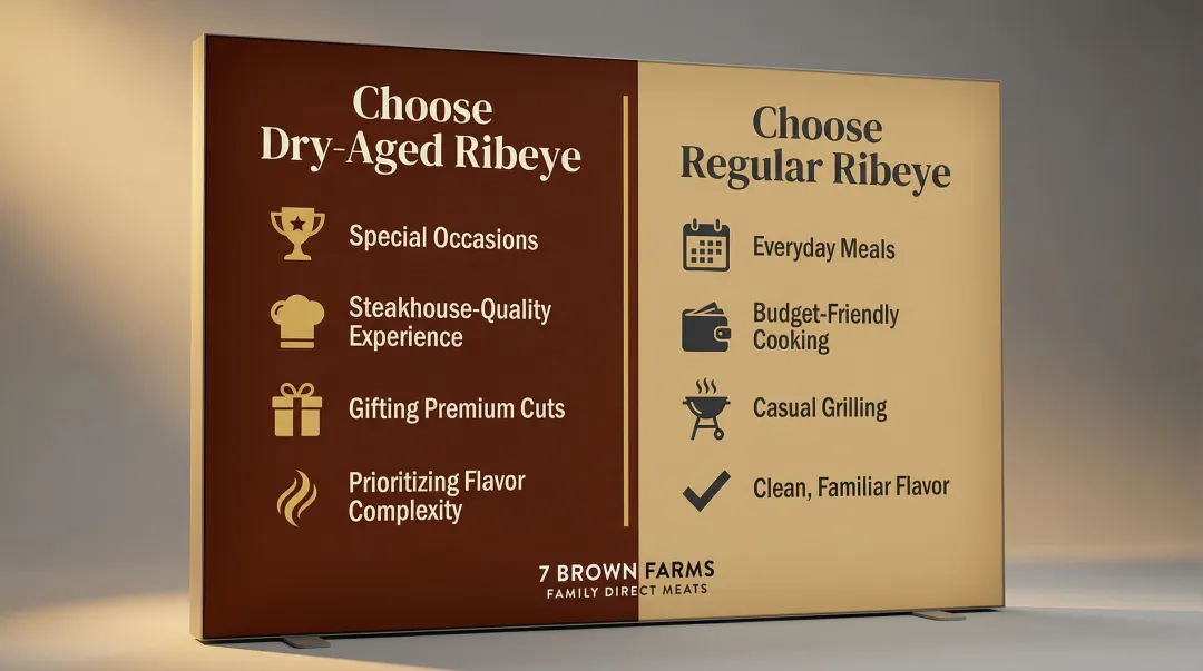 Dry-aged versus regular ribeye decision guide comparing use cases side by side