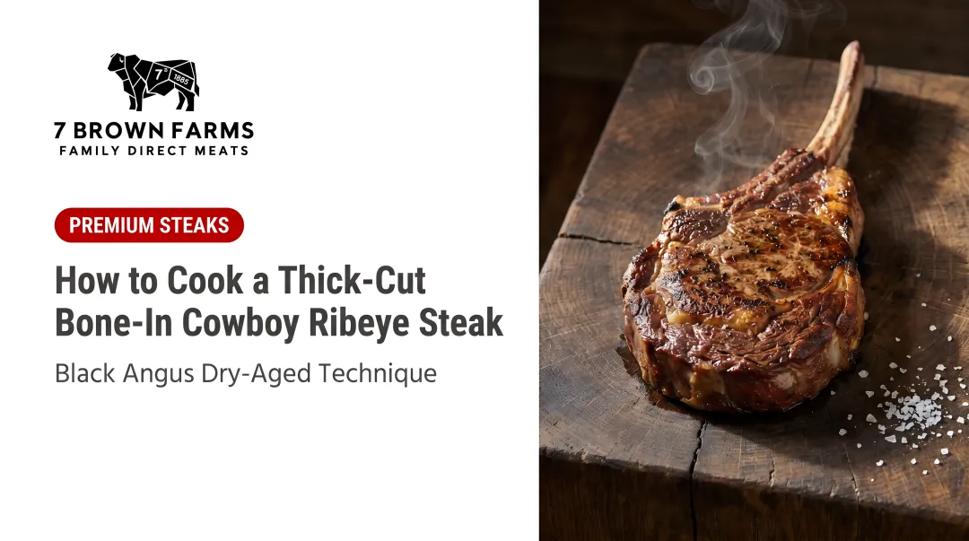 How to Cook a Thick-Cut Bone-In [Cowboy Ribeye](/category/angus-whole-beef-ribeye) Steak