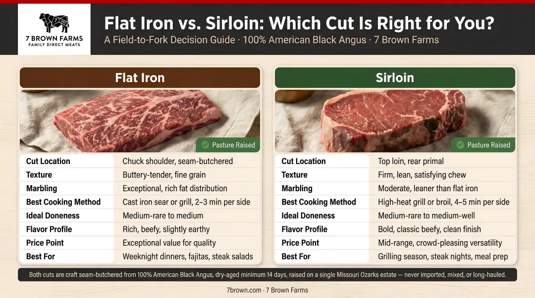 Choose flat iron or sirloin steak decision framework comparison guide