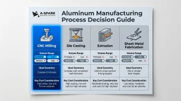 Aluminum manufacturing process selection guide milling die casting extrusion sheet metal comparison