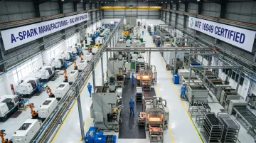 Vertically integrated manufacturing facility showing CNC turning die casting and surface treatment under one roof