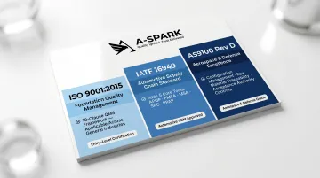 Three-tier certification comparison ISO 9001 IATF 16949 and AS9100 requirements overview