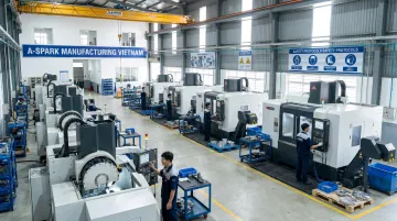 A-SPARK Manufacturing CNC machining facility with milling and turning machines in operation