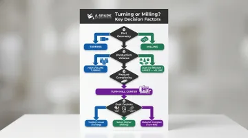 CNC turning versus milling decision framework four-factor selection flowchart for engineers