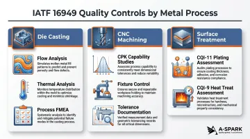 IATF 16949 process controls for die casting CNC machining and surface treatment