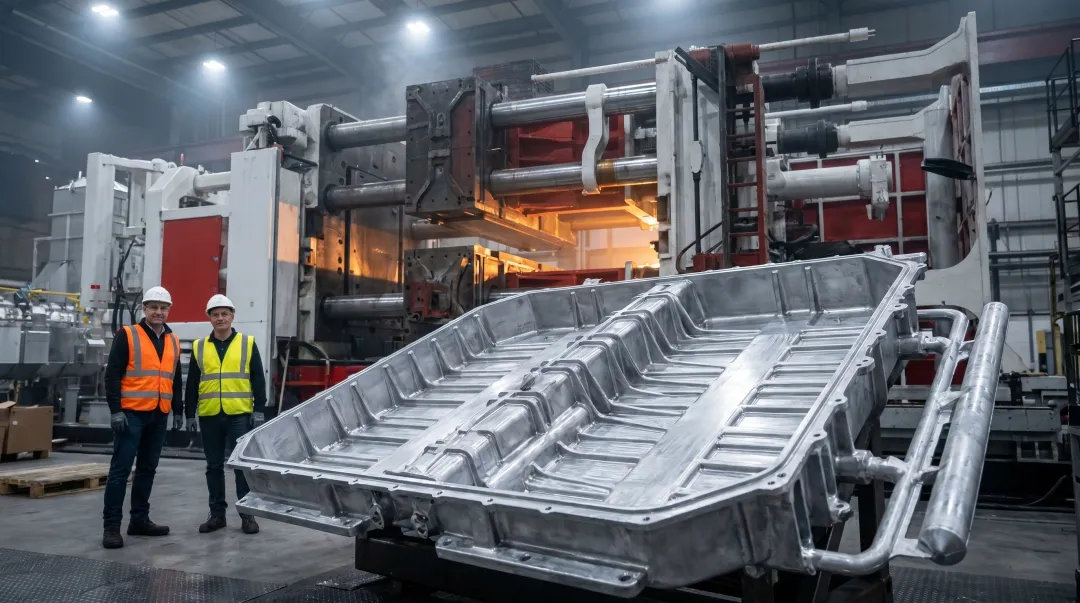 EV gigacasting large structural aluminum die cast body component manufacturing