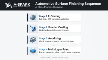 4-step automotive surface finishing sequence e-coating powder coating anodizing paint systems