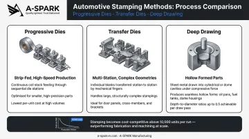Automotive stamping process comparison progressive dies transfer dies deep drawing methods