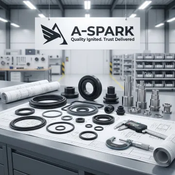 Custom molded rubber components for industrial manufacturing
