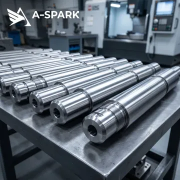 Steel shafts after CNC turning