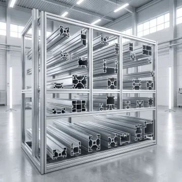 Custom aluminum extrusion profiles in a manufacturing facility