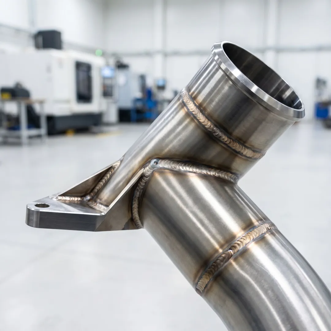 Custom fabricated metal assembly in production