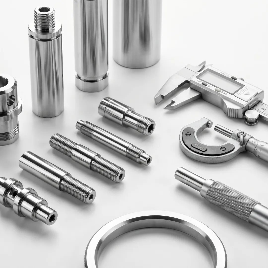 Precision turned metal components with inspection tools