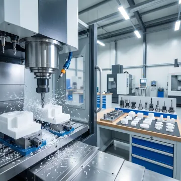 CNC plastic machining components in production