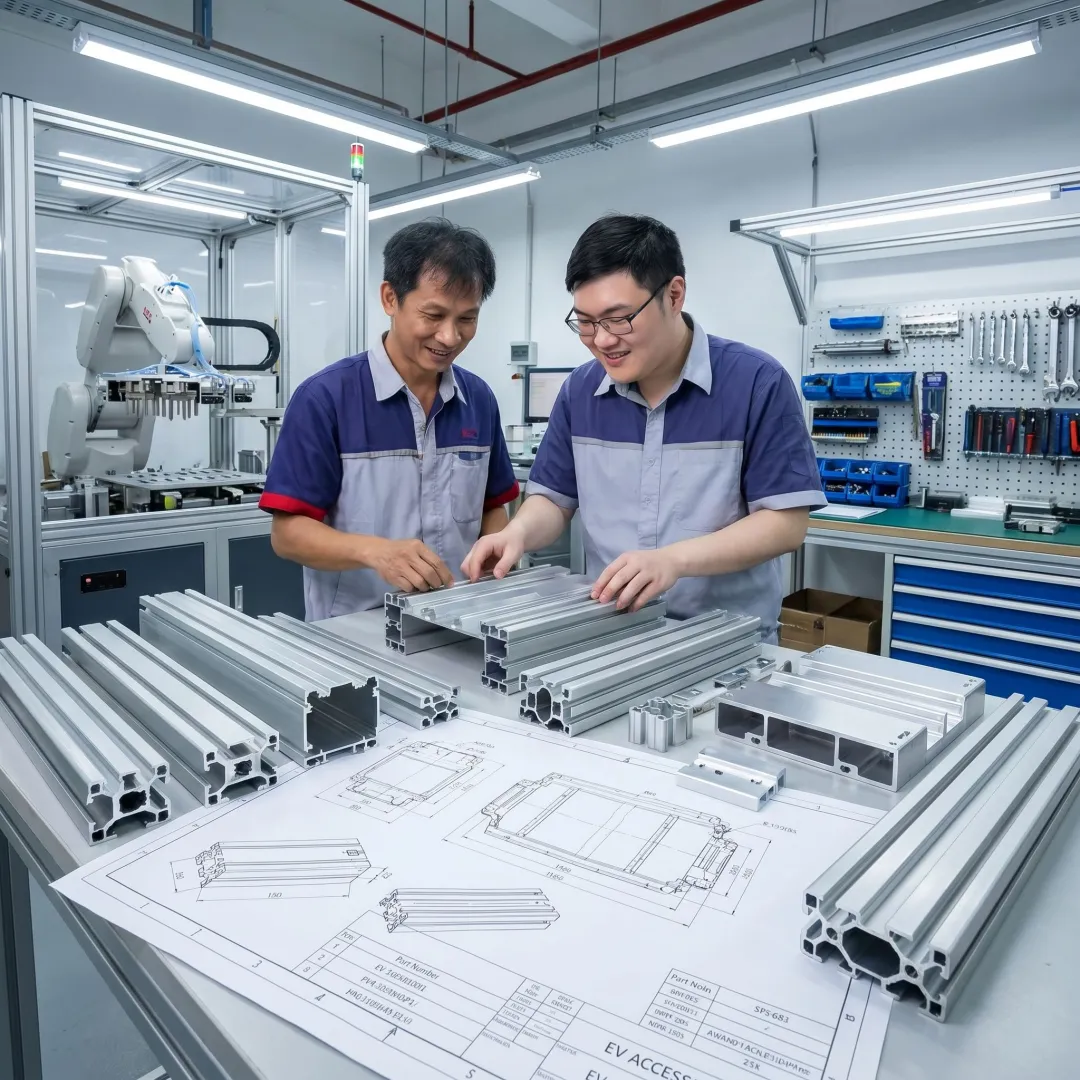 Engineered aluminum extrusion components for EV accessories