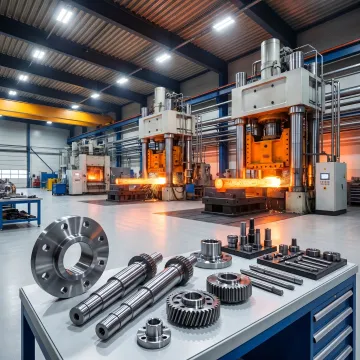 Industrial forging equipment and forged metal components