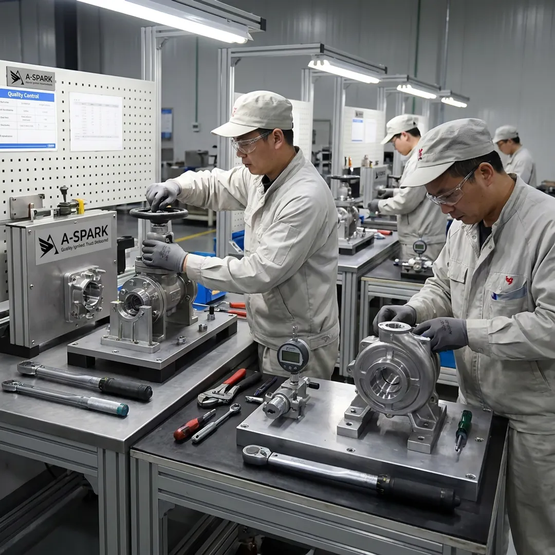 Technicians assembling OEM components