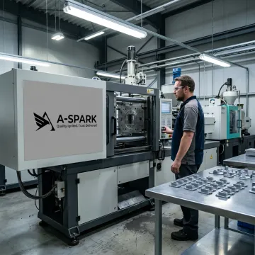 Plastic injection molding production line