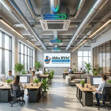 Modern commercial building with efficient HVAC system providing comfortable indoor environment