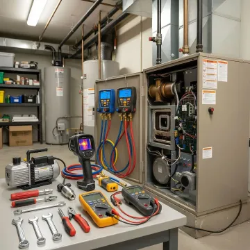 Commercial HVAC diagnostic equipment and repair tools