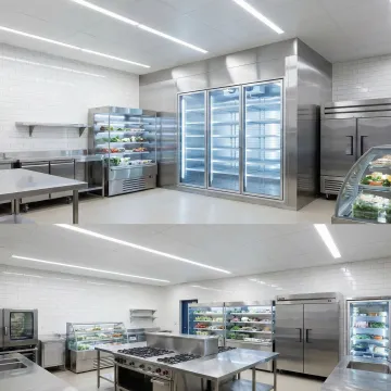 Commercial kitchen with professional refrigeration equipment