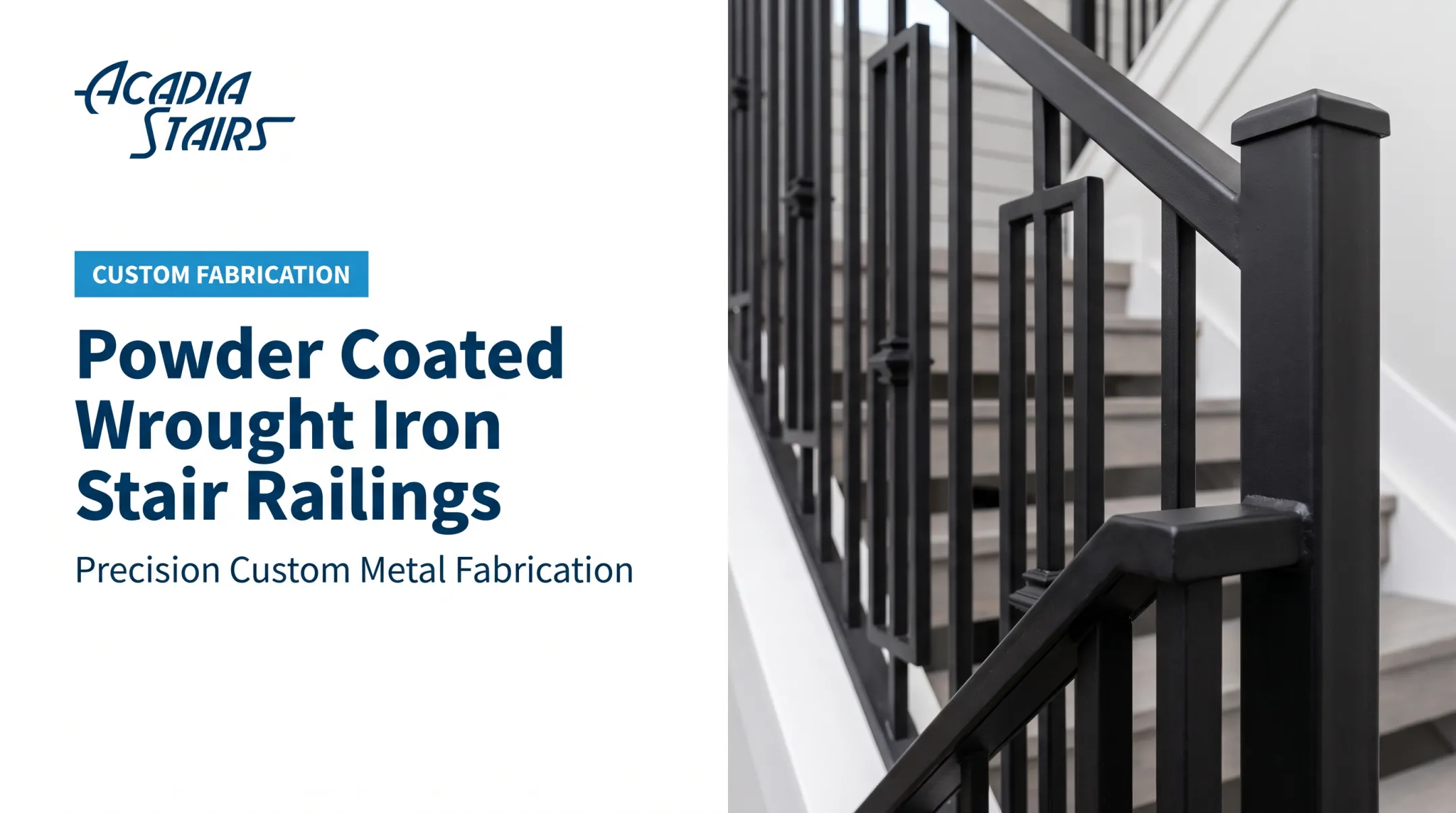 Powder Coated Wrought Iron Stair Railings
