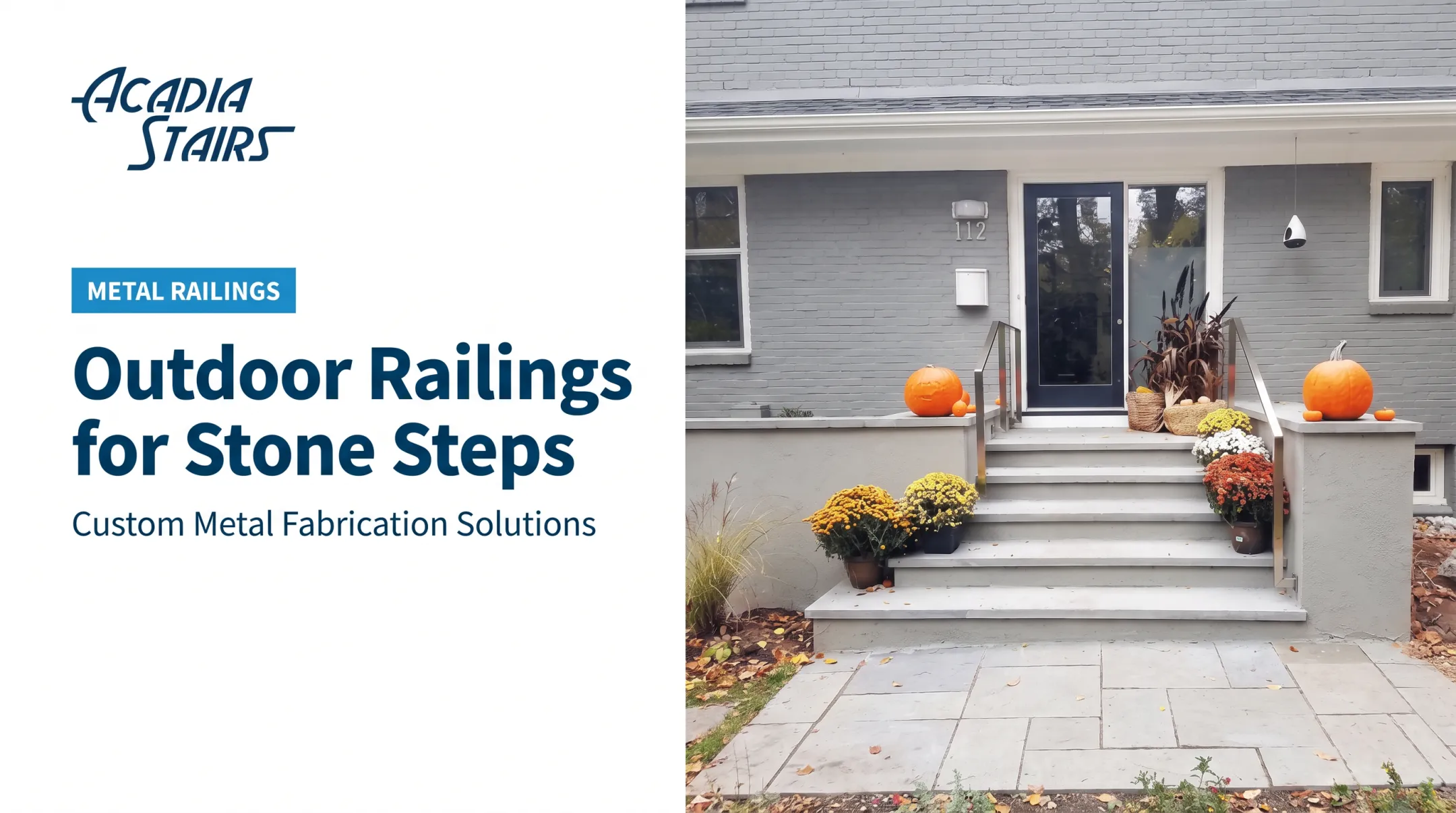 Outdoor Railings for Stone Steps