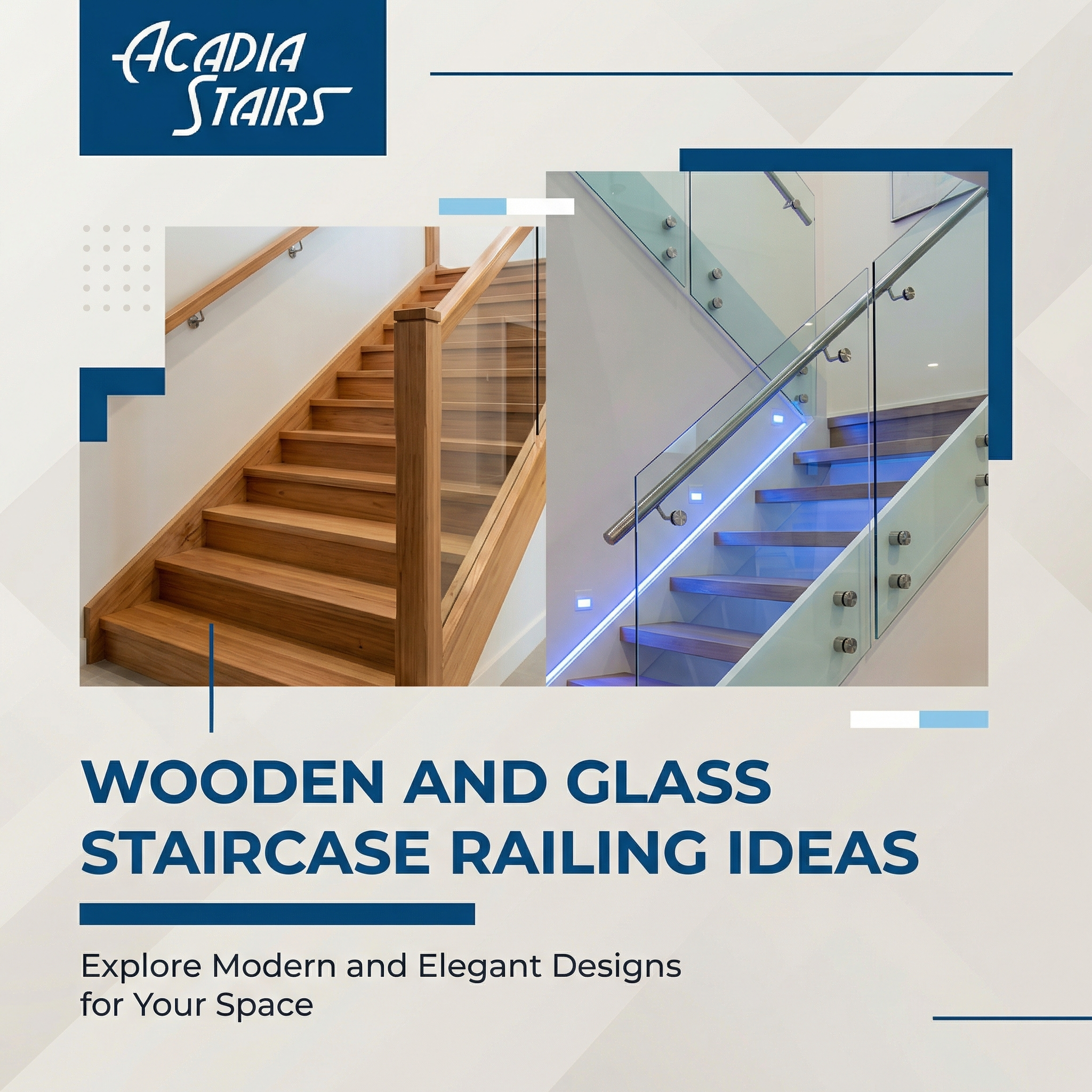 Wooden and Glass Staircase Railing Ideas