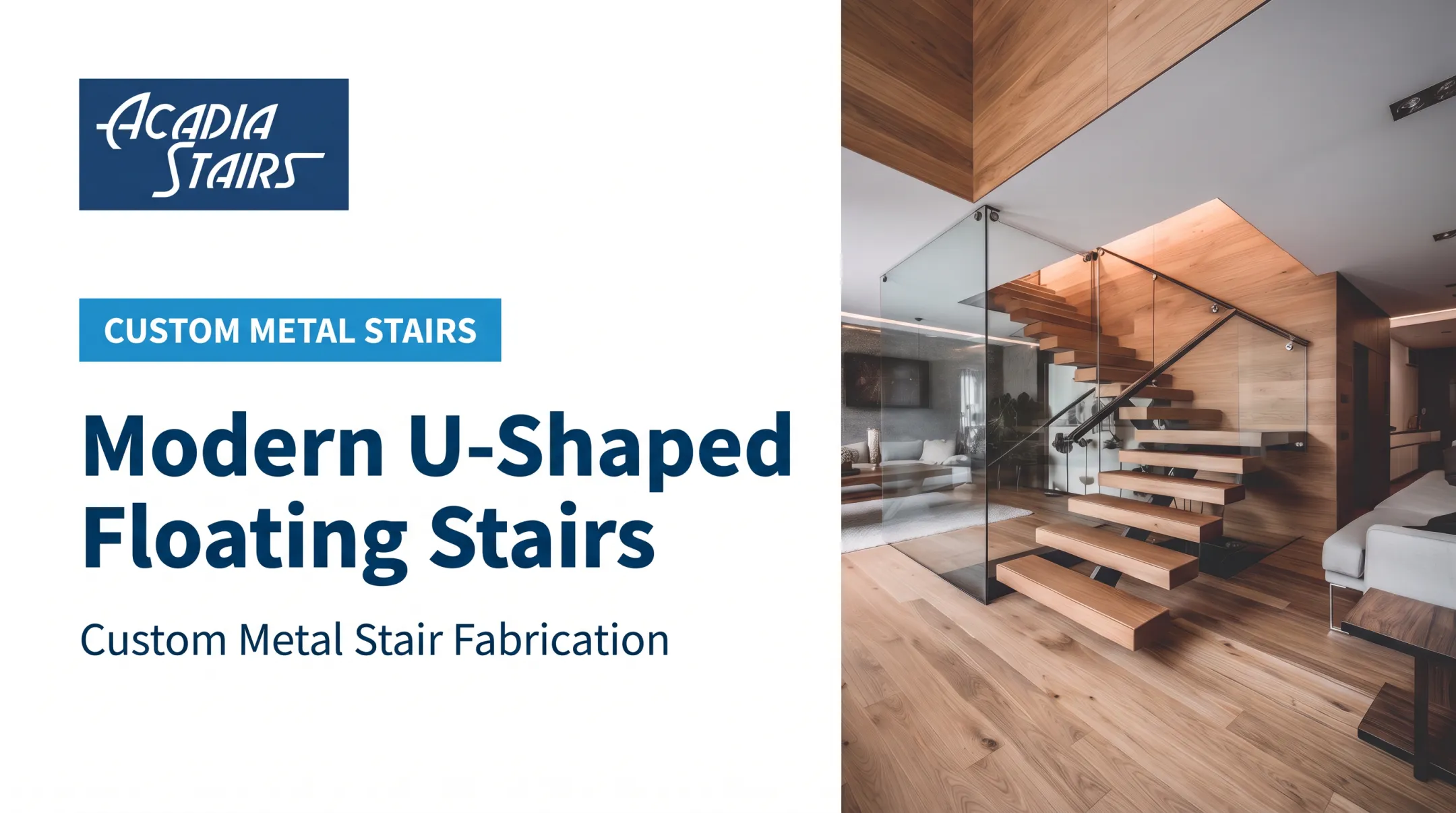 Modern U-Shaped Floating Stairs