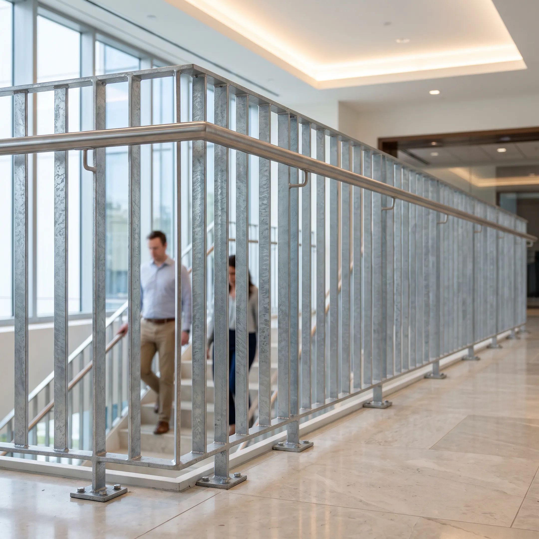 Commercial staircase railing