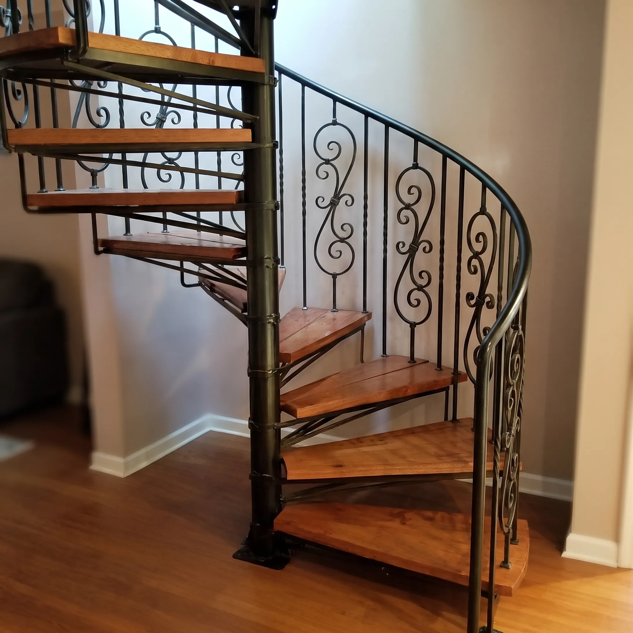 Detailed craftsmanship on a custom wrought iron railing