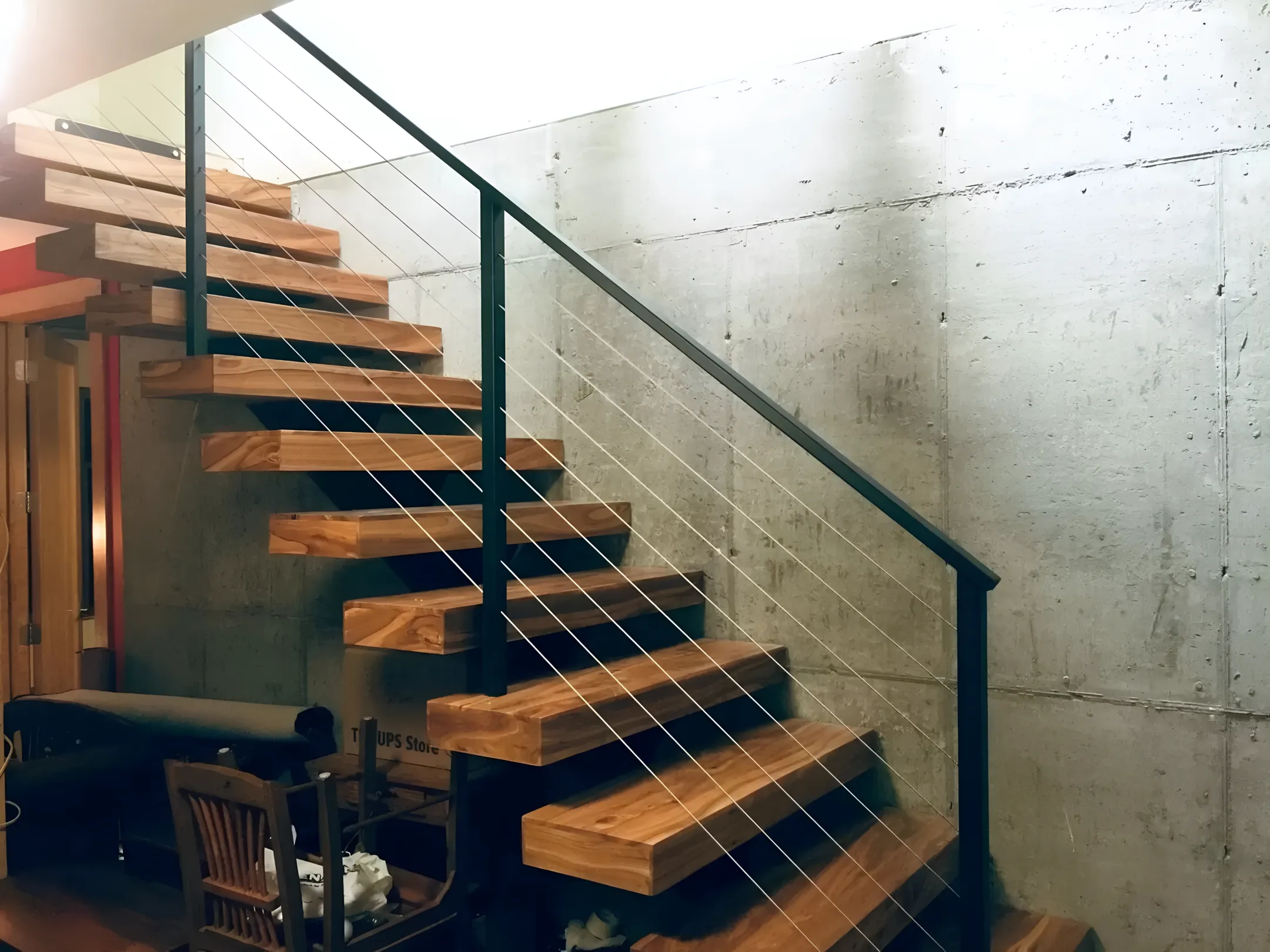 Residential cable stair railing