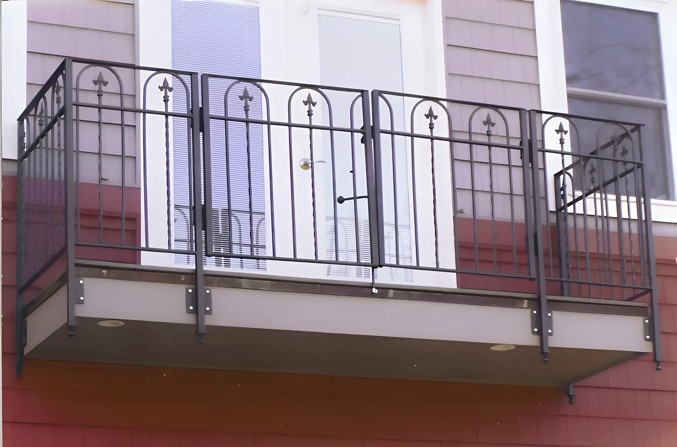 Architectural wrought iron balcony railing