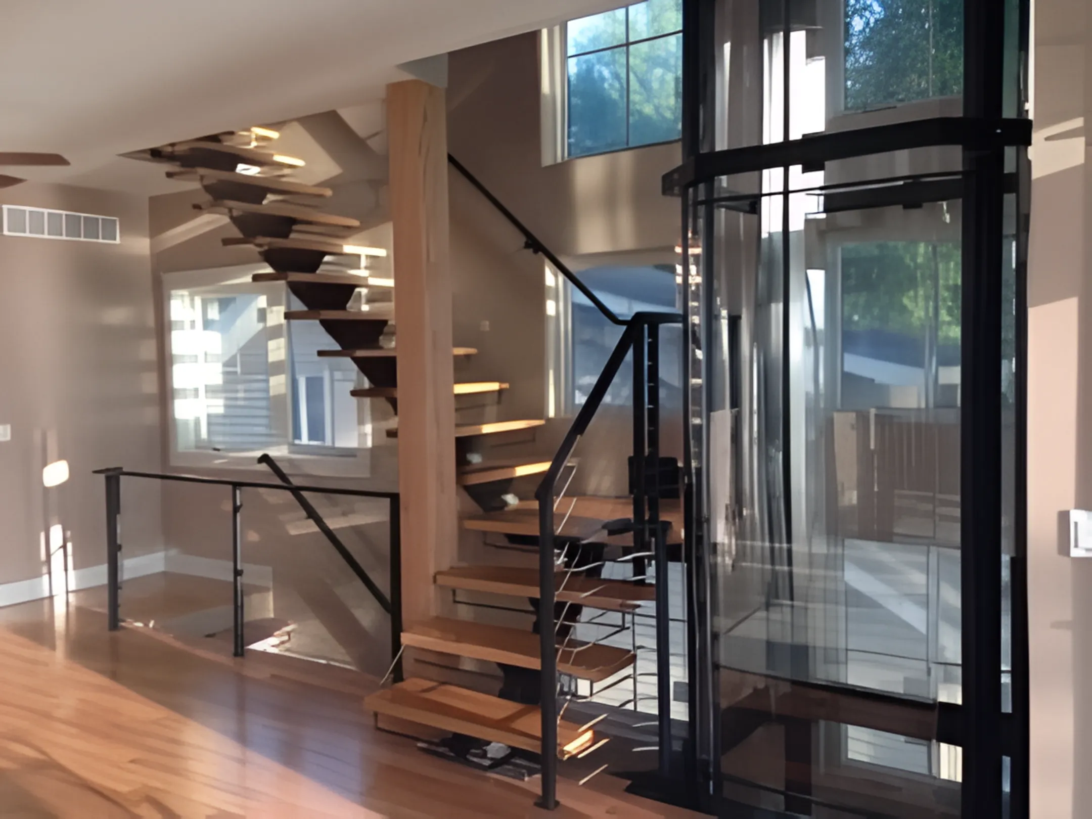Residential indoor stair railing