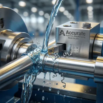 CNC Swiss lathe machine performing precision turning on a small metal component