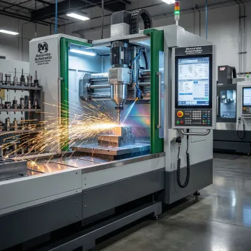 Precision CNC machining center producing high-tolerance metal components