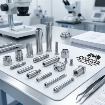 Medical CNC machined parts laid out for quality inspection in a certified facility