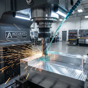 Precision CNC machining operation at Accurate Automatic MFG facility