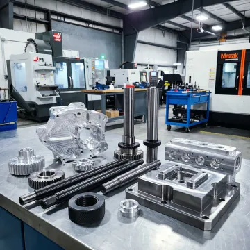 Precision machined metal parts produced by CNC manufacturing equipment
