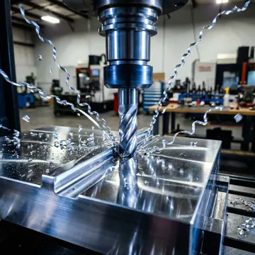 Stainless steel CNC machining in progress at a precision machine shop