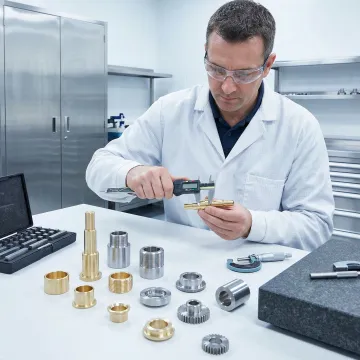 Precision CNC machined metal parts laid out for quality inspection before shipment