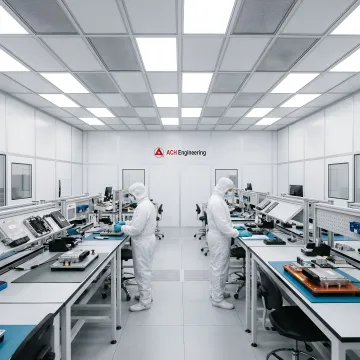 Automotive cleanroom with advanced filtration and component assembly stations