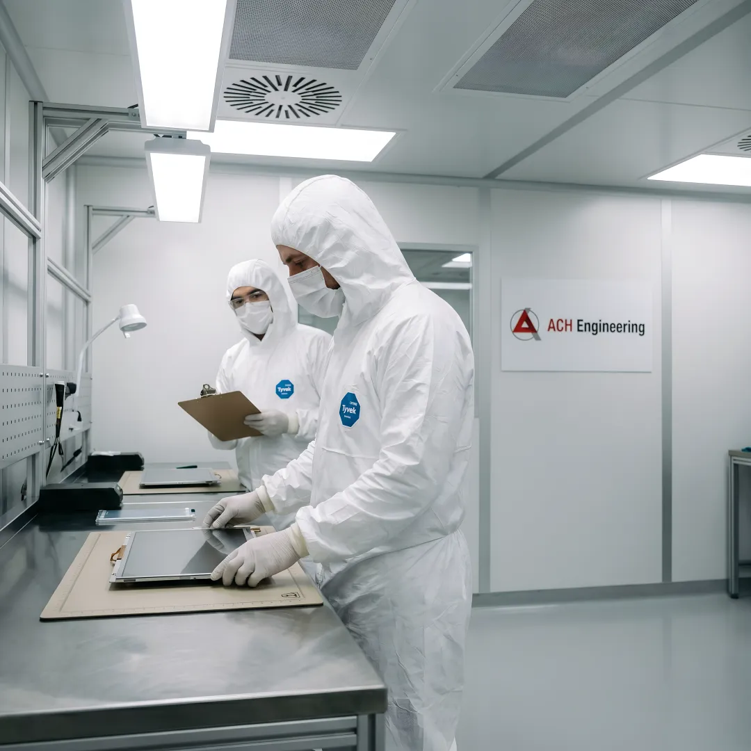 Modern cleanroom facility for flat display manufacturing with controlled environment systems