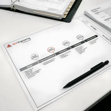 Step-by-step cleanroom project management process showing planning, construction, and validation phases