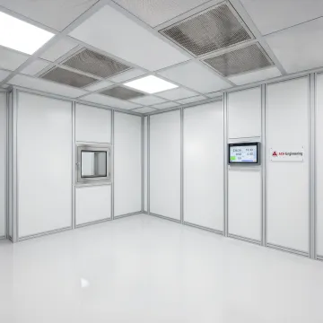 Healthcare cleanroom with advanced HEPA filtration and compliance monitoring systems